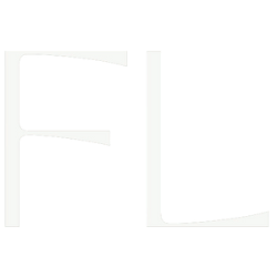 Logo Fanny Langerwisch: Die Buchstaben "FL" in weiß